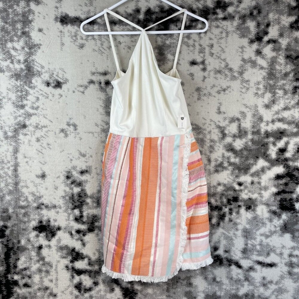 Hutch‎ Anthropologie Kalyn Halter Dress Women's Size 2 Fringe Hem Striped